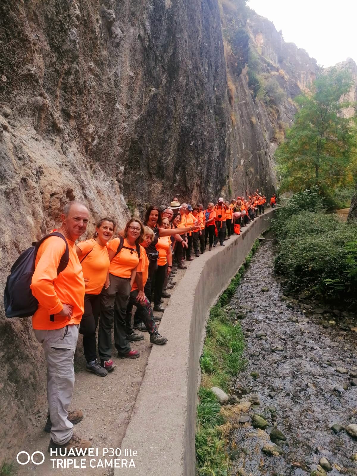 Foto durante el paso por el cañón del río Monachil